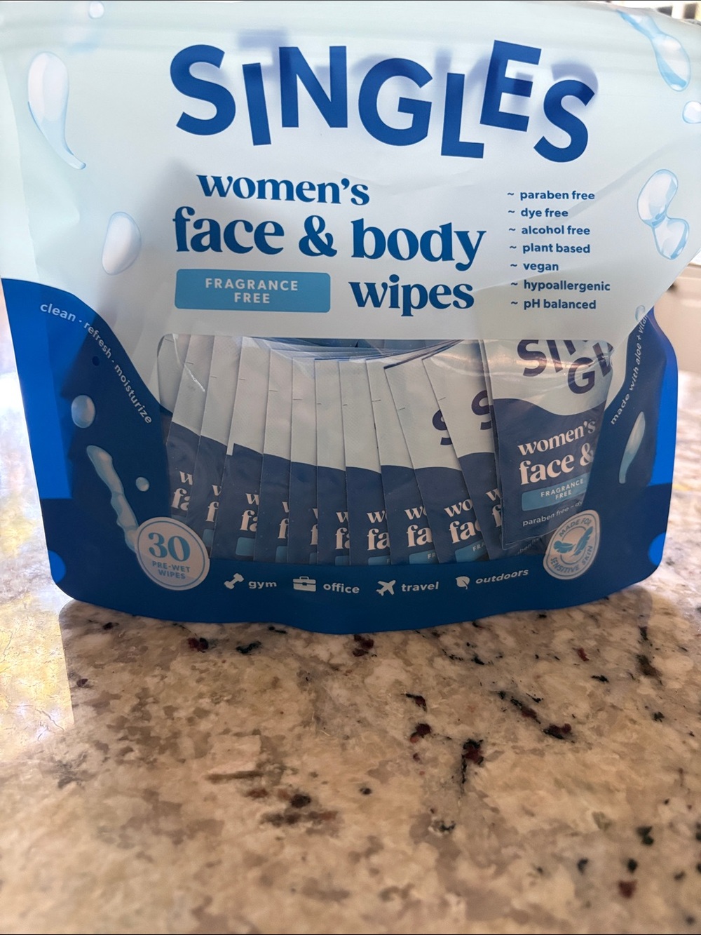 SINGLES Women’s Face & Body Wipes - Blue White